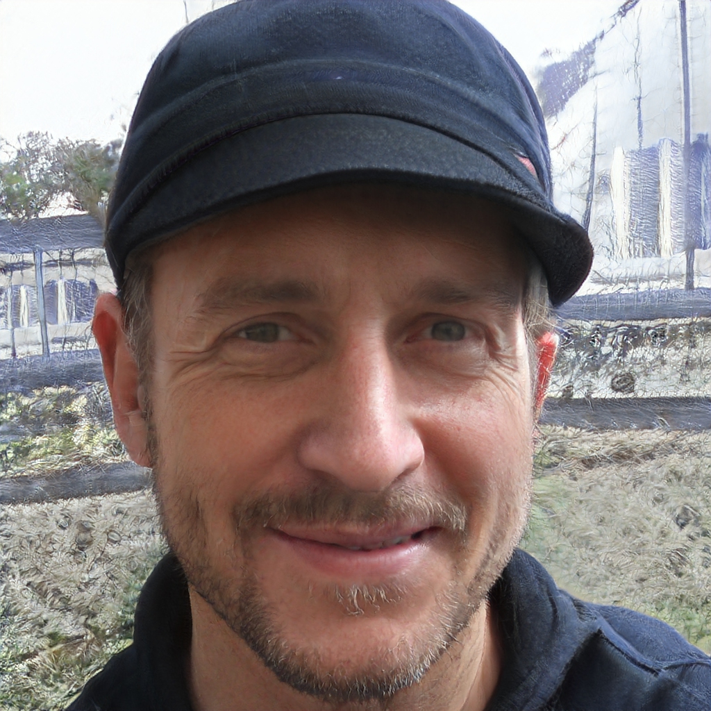 Epping Konpecki taking a picture of his head in his backyard.